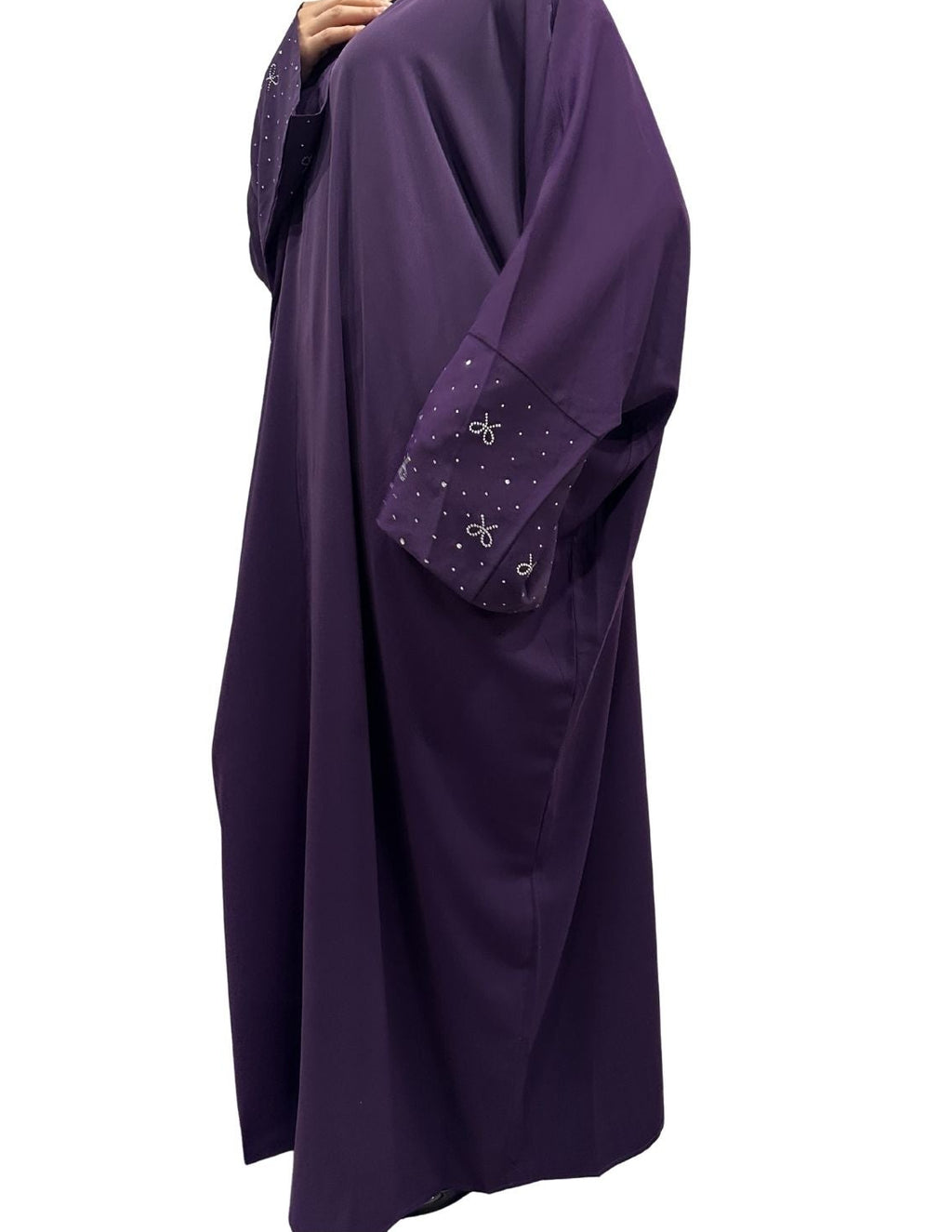 Purple Bead Work Abaya