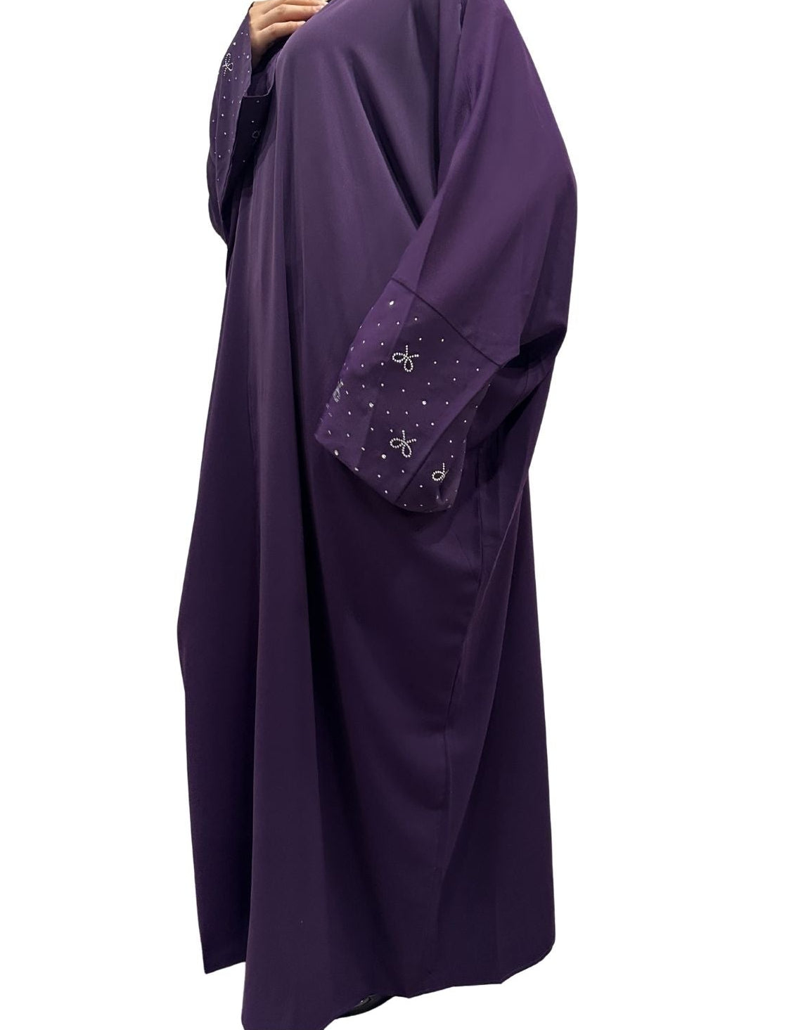 Purple Bead Work Abaya