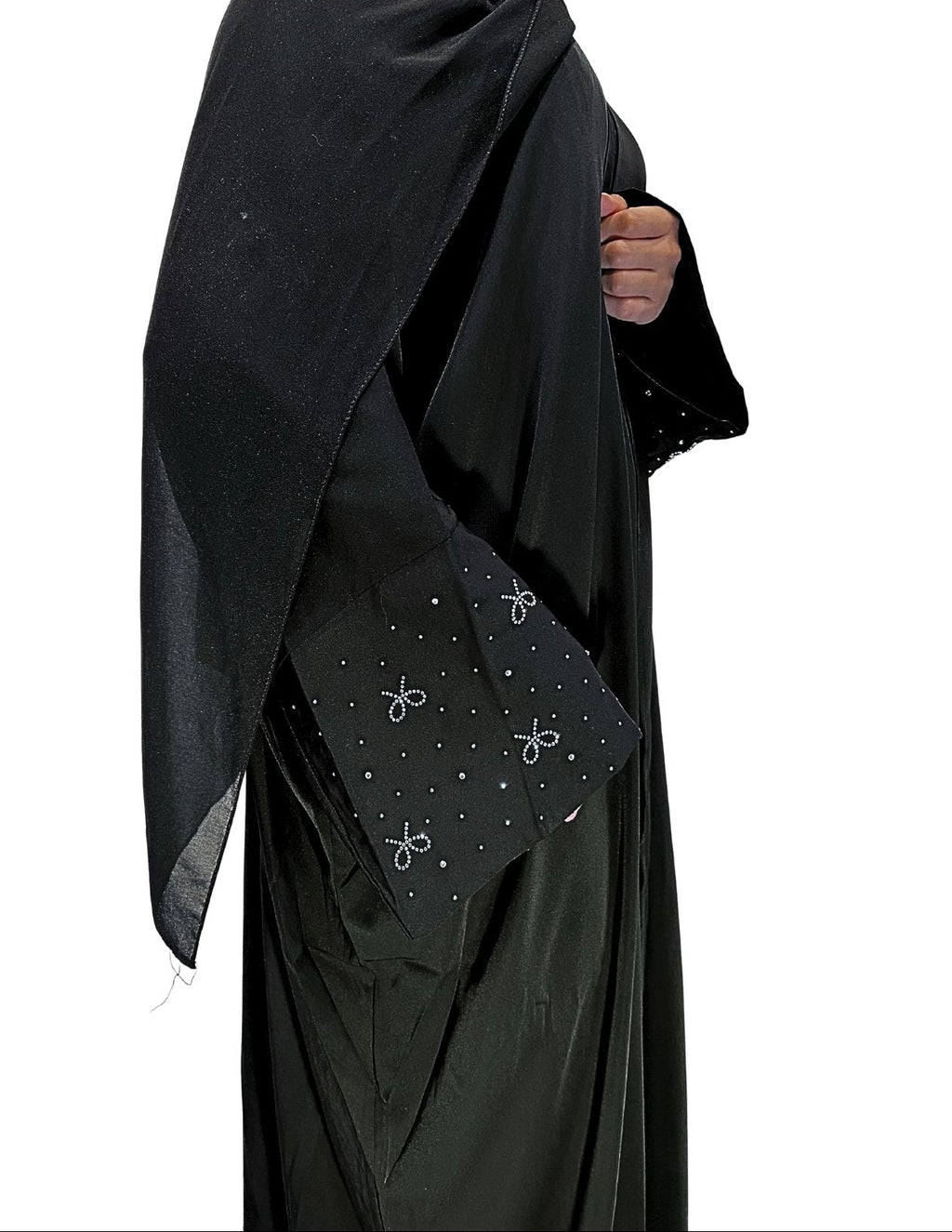 Black Bead Work Abaya