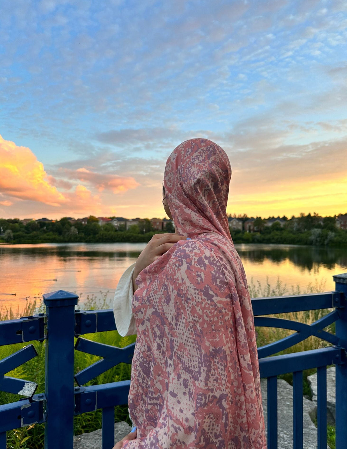 Pink Croc Pattern - Modal Hijab