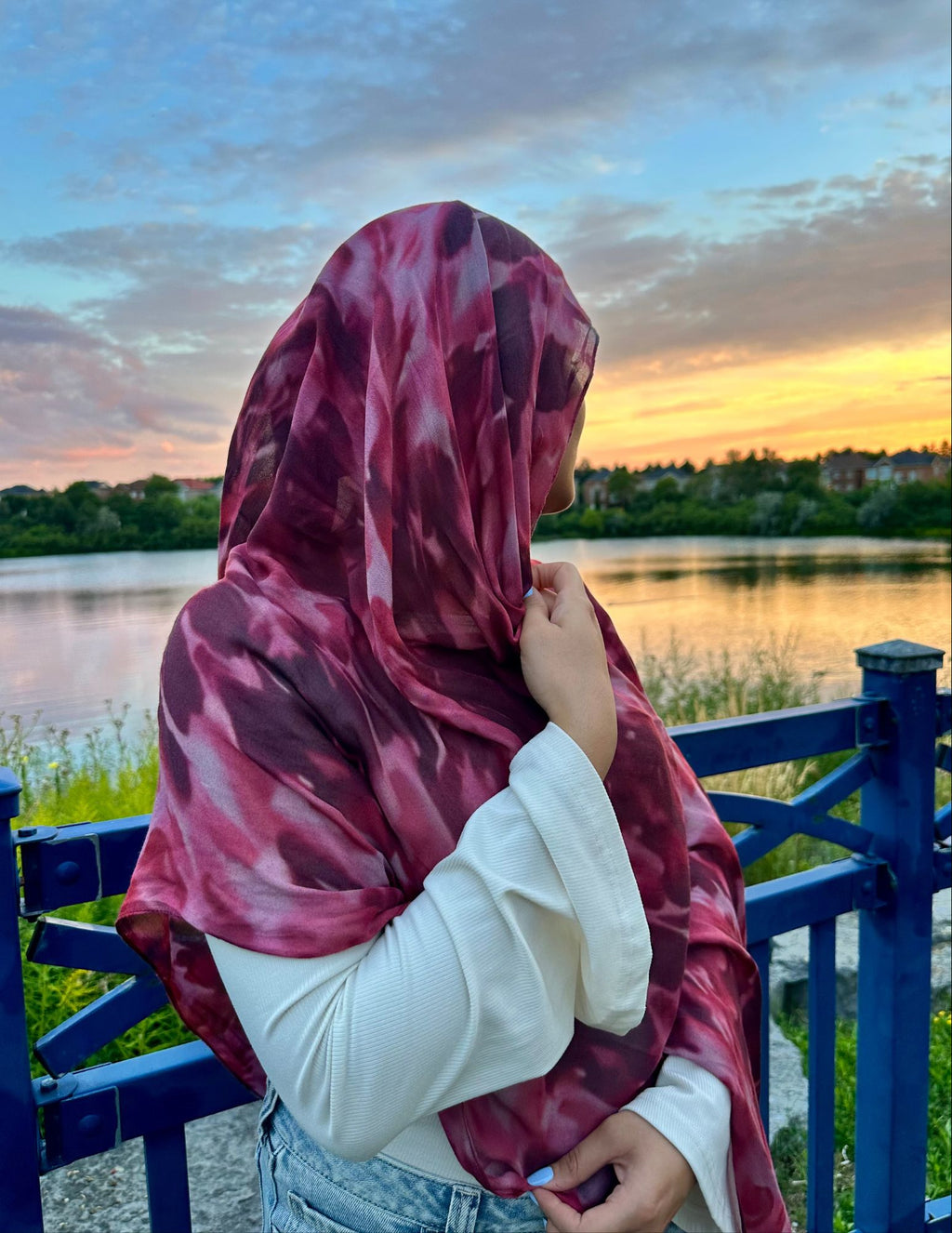 Pink Wave- Modal Hijab