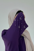 Purple Bead Work Abaya